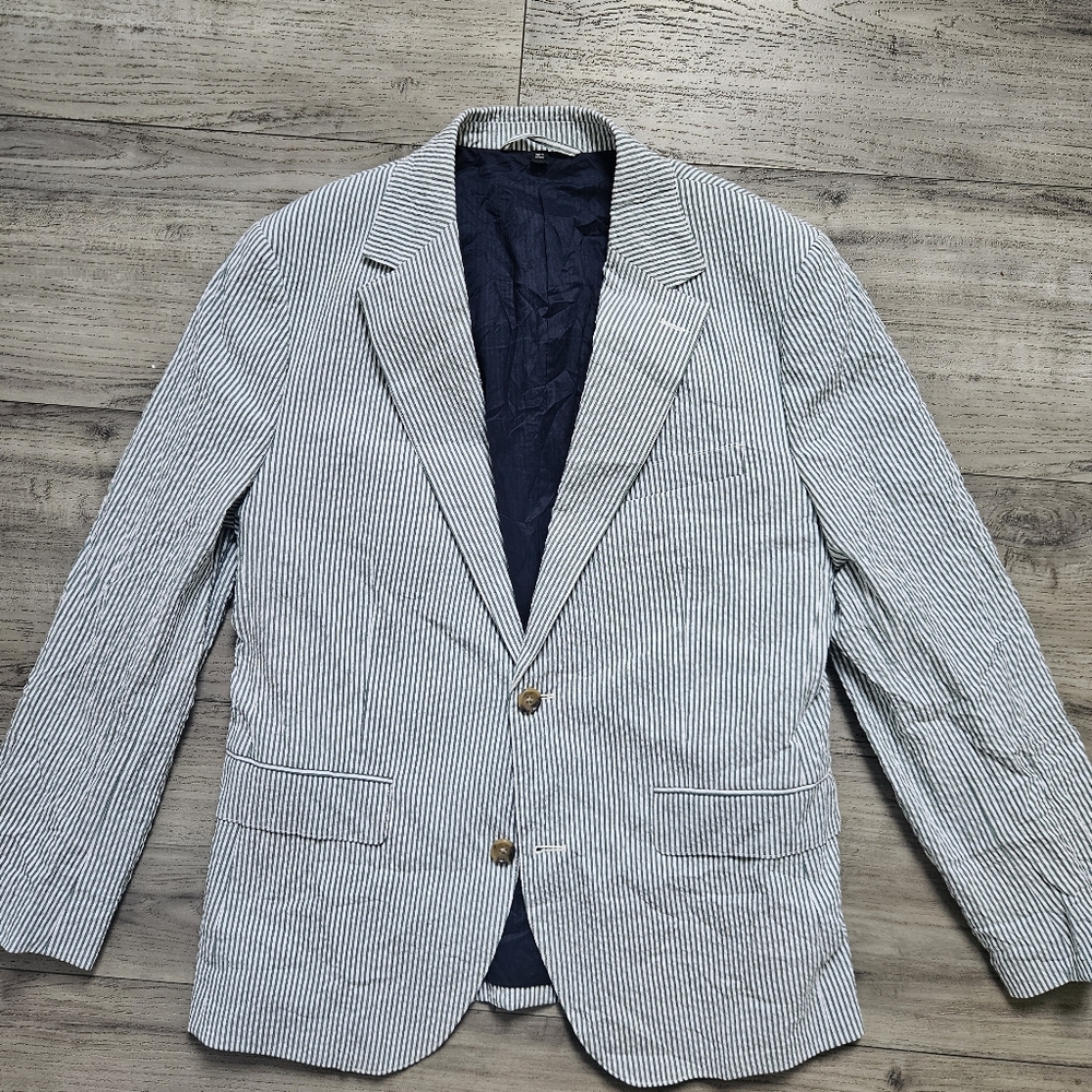 Bonobos seersucker 40s Striped Blazer sportcoat Men slim fit italian nova fides